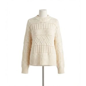 NEW Z SUPPLY cento cable sweater in warm white